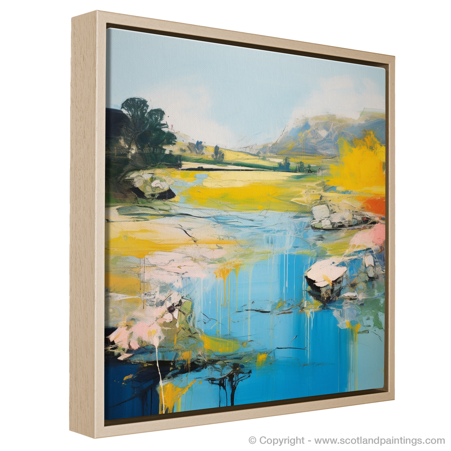 Painting and Art Print of River Almond, Edinburgh in summer entitled "Summer Serenade by River Almond".