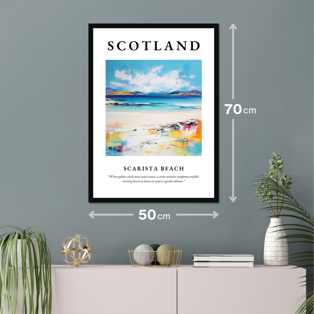 Poster of Scarista Beach hanging on a wall