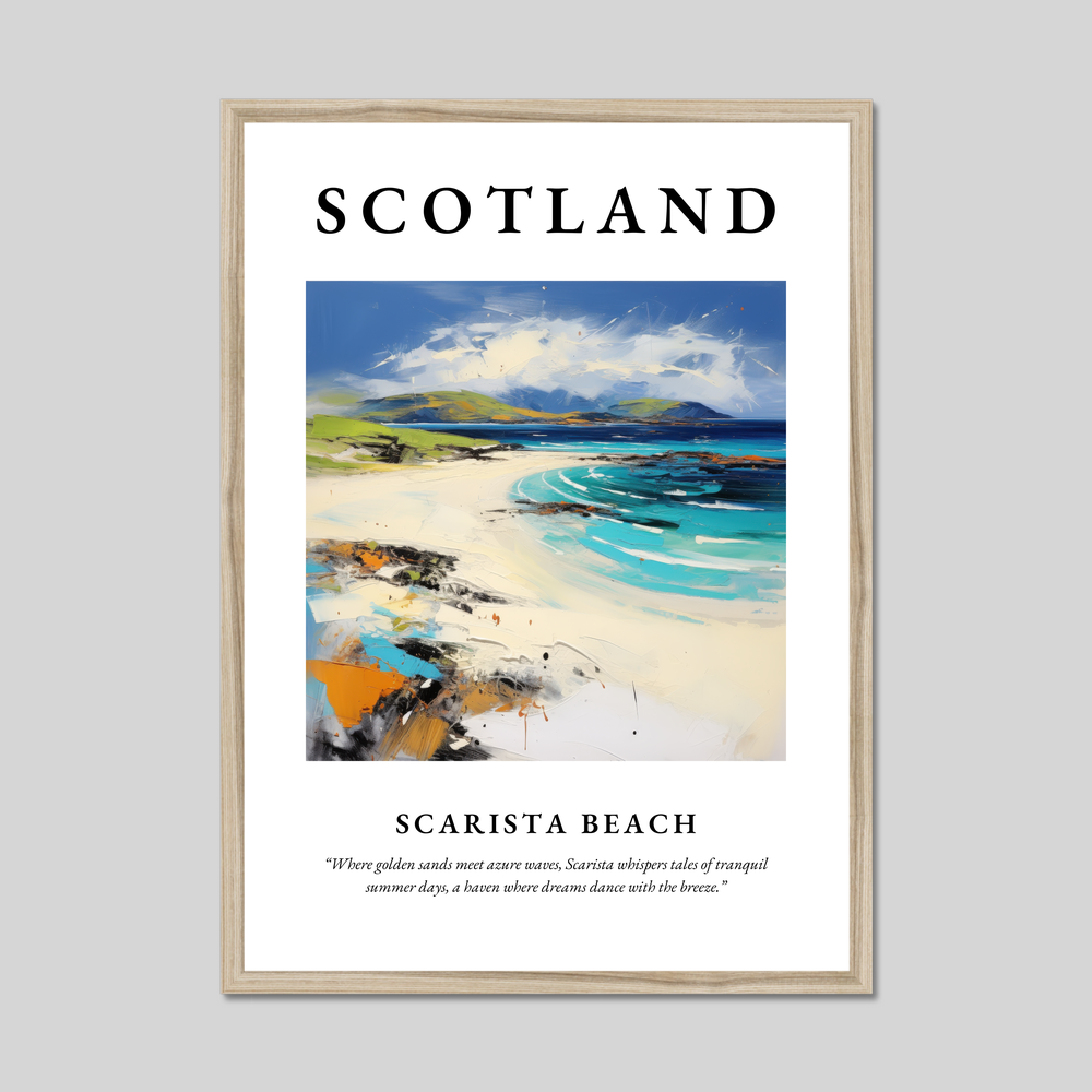 Poster in a natural frame with the word Scotland