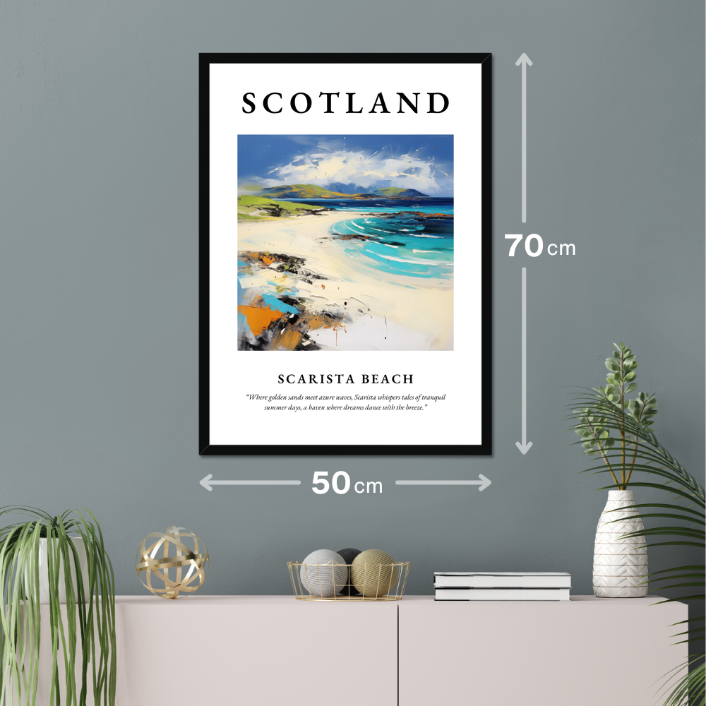 Poster of Scarista Beach hanging on a wall