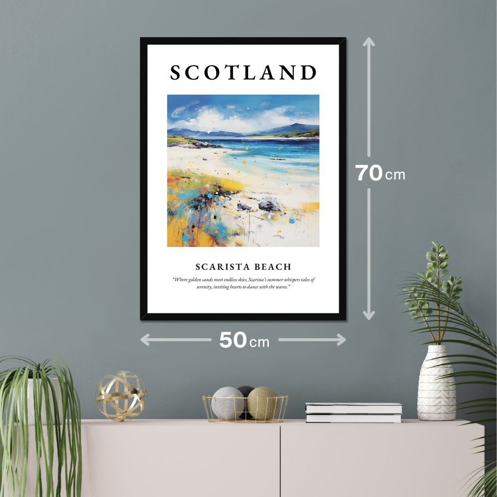 Poster of Scarista Beach hanging on a wall