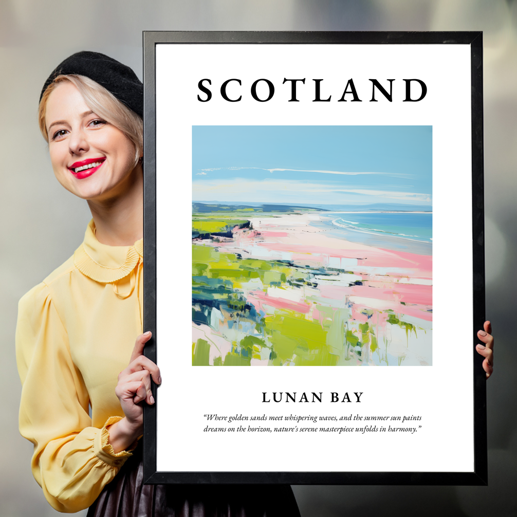 Person holding a poster of Lunan Bay