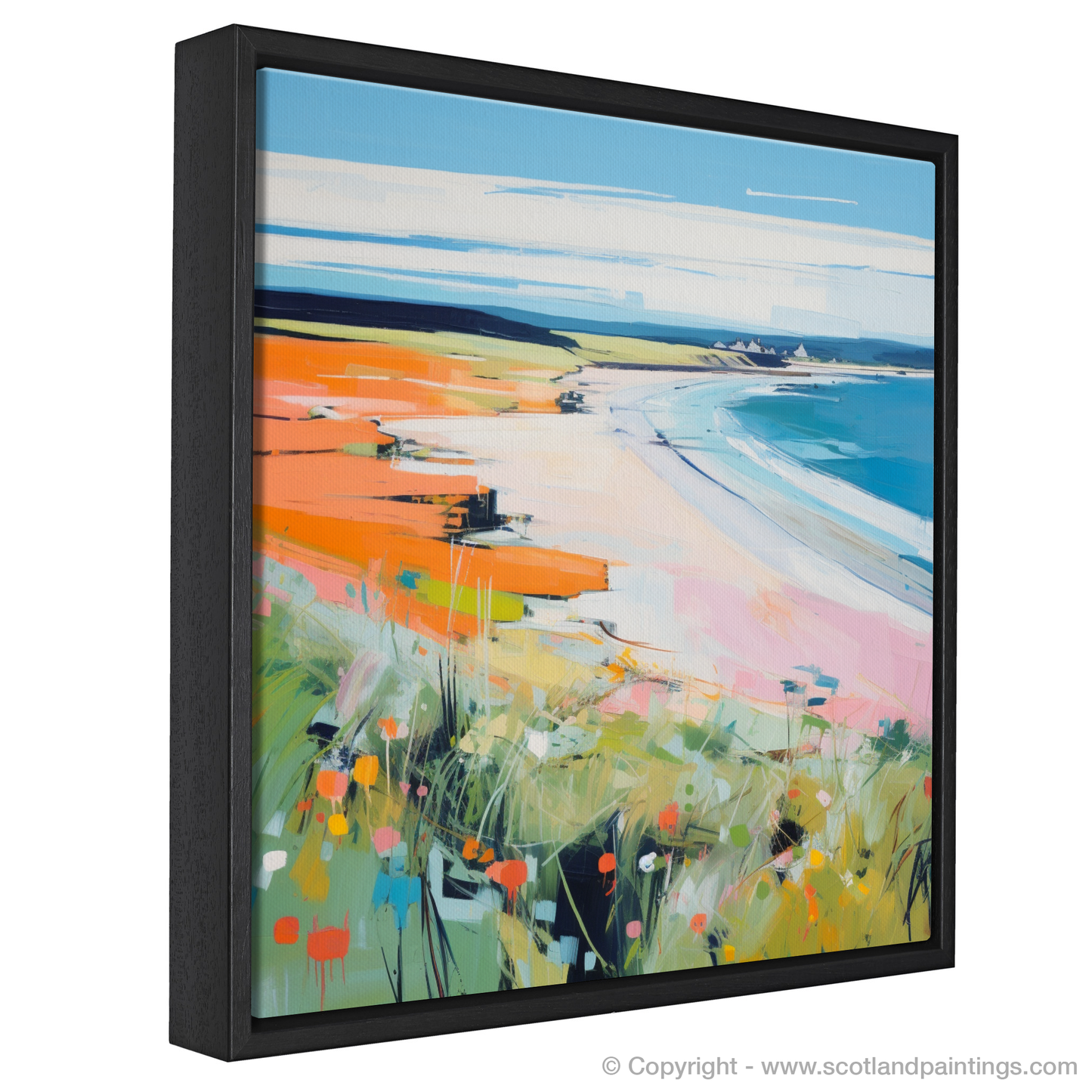 Painting and Art Print of Lunan Bay, Angus in summer entitled "Summer Splendour of Lunan Bay".