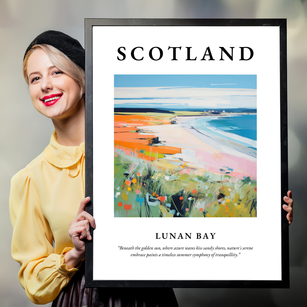 Person holding a poster of Lunan Bay