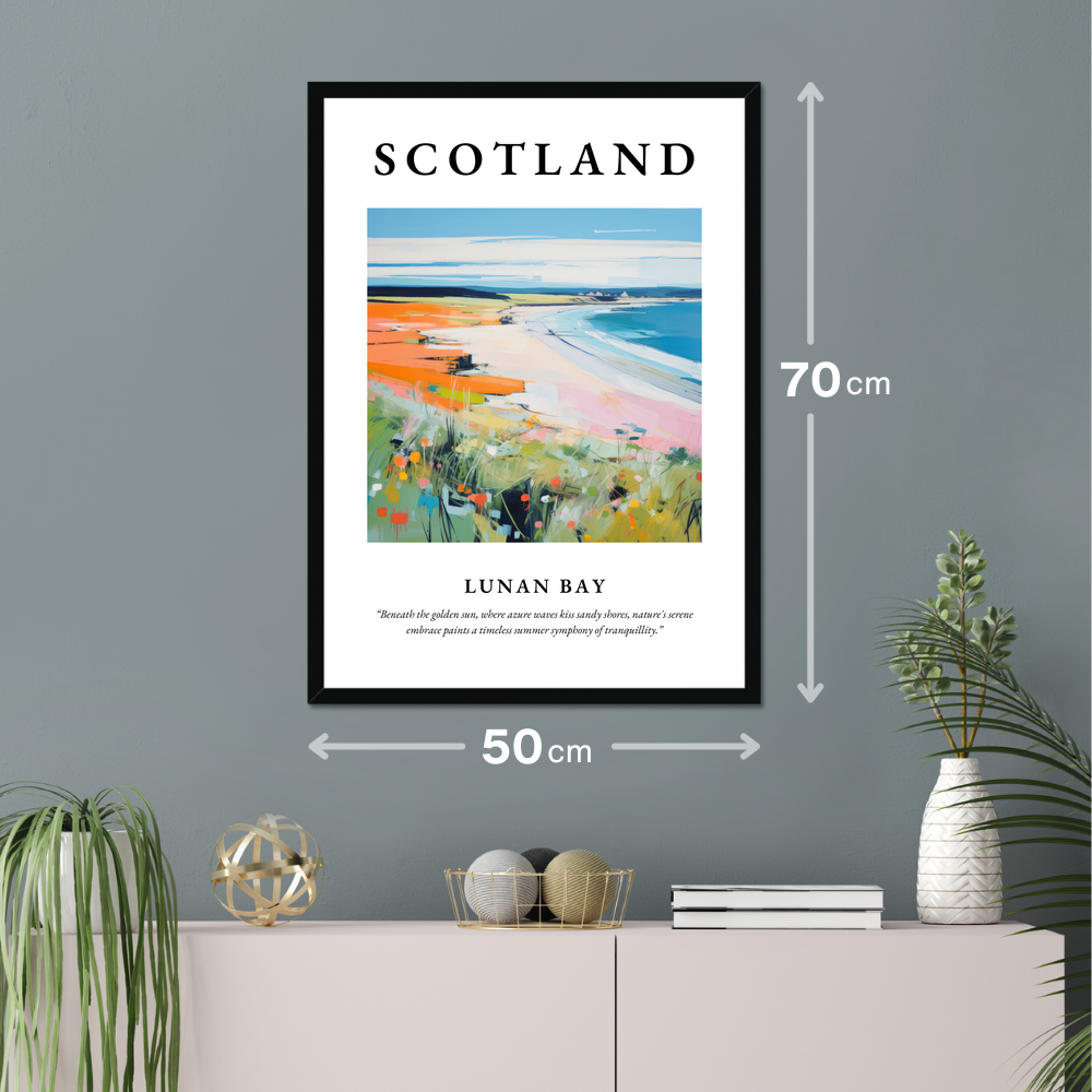 Poster of Lunan Bay hanging on a wall