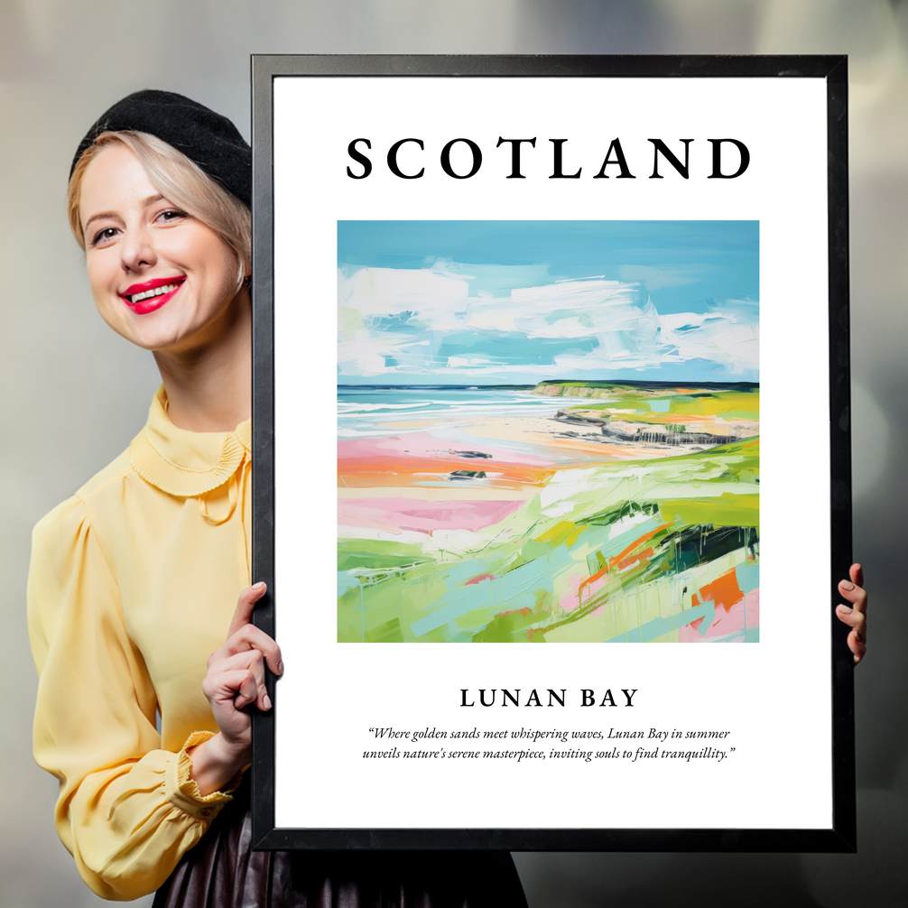 Person holding a poster of Lunan Bay