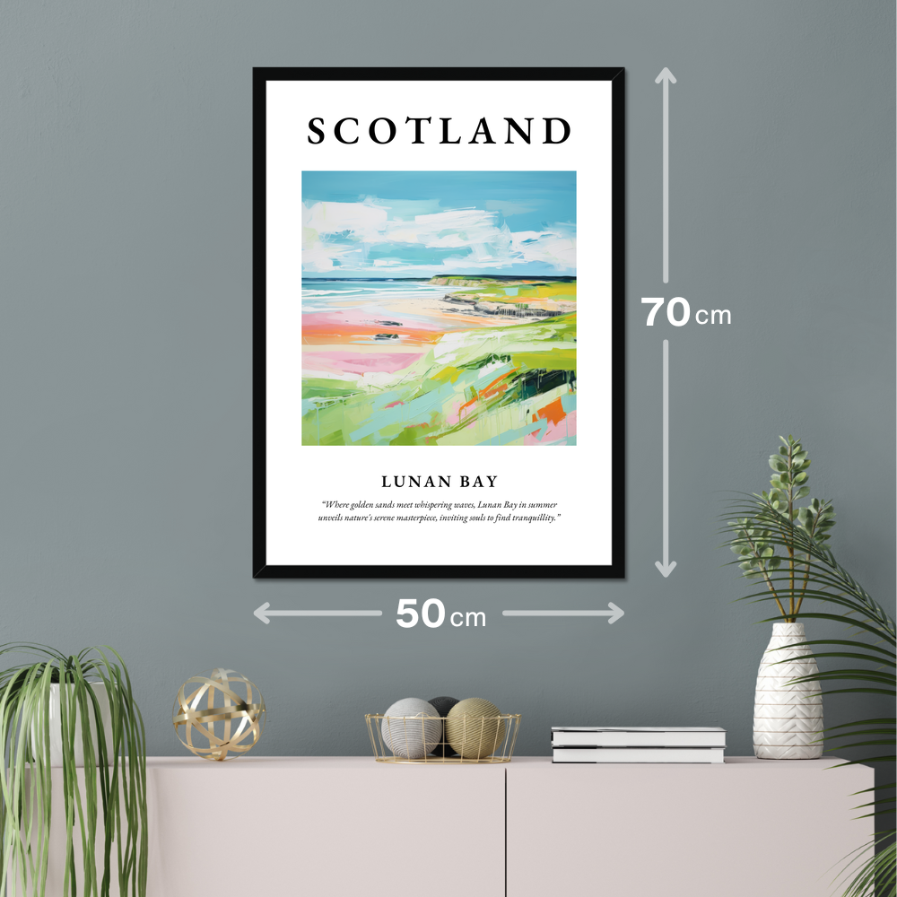 Poster of Lunan Bay hanging on a wall