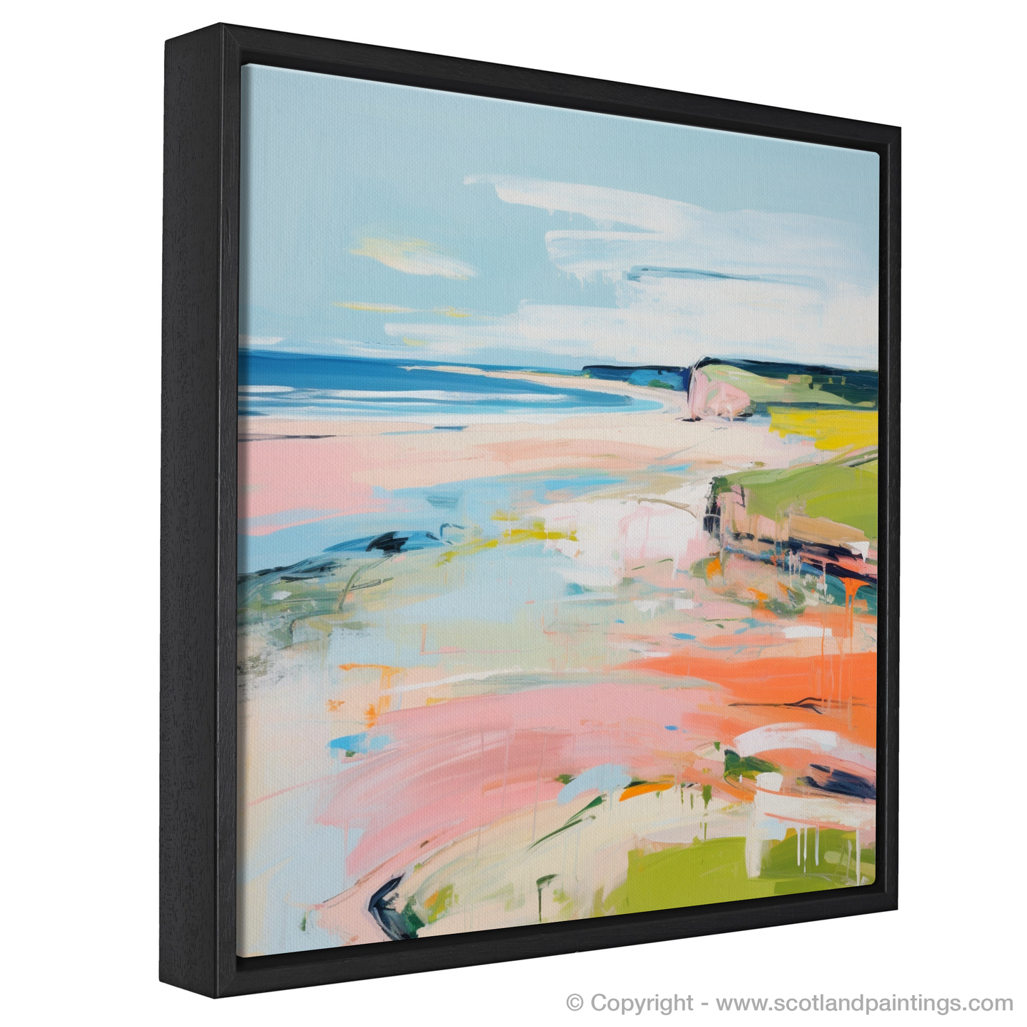 Painting and Art Print of Lunan Bay, Angus in summer. Lunan Bay Summer Symphony.