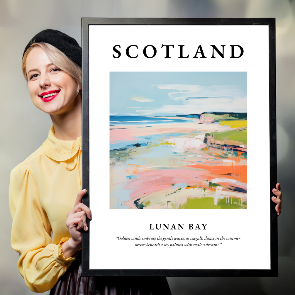 Person holding a poster of Lunan Bay