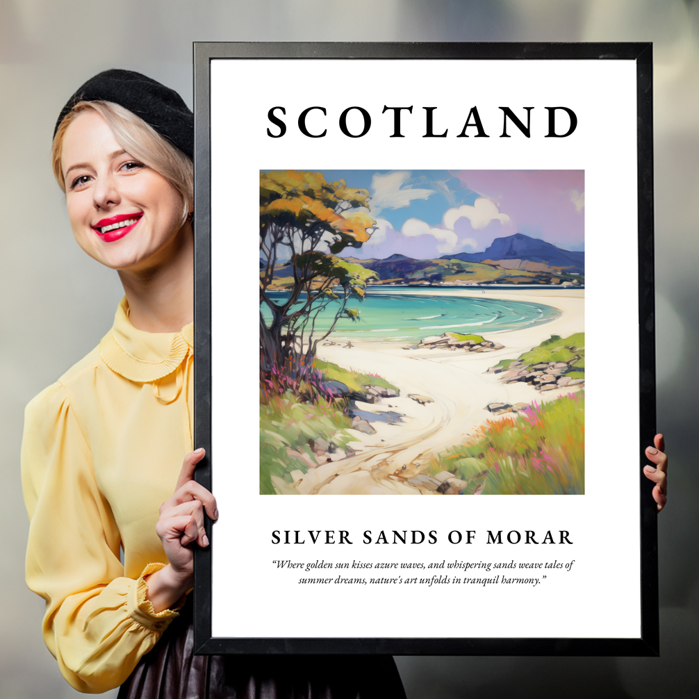 Person holding a poster of Silver Sands of Morar