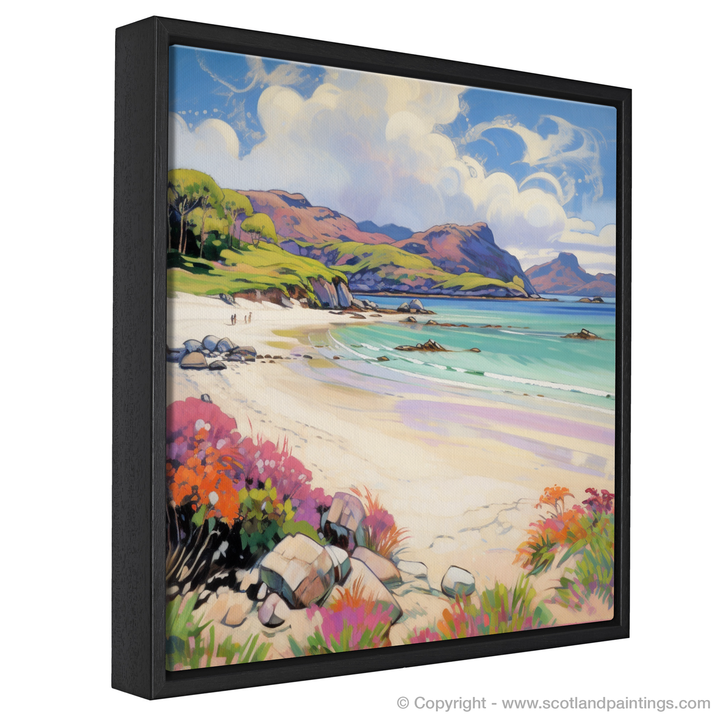 Painting and Art Print of Silver Sands of Morar in summer entitled "Summer Vibrance at Silver Sands of Morar".