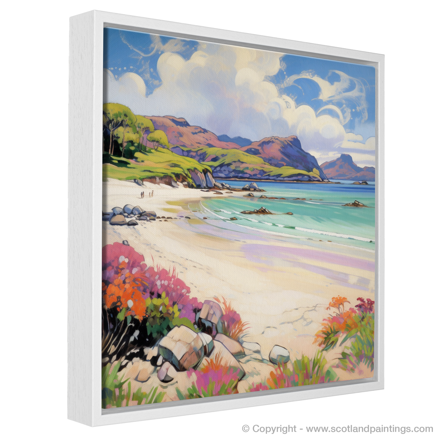 Painting and Art Print of Silver Sands of Morar in summer entitled "Summer Vibrance at Silver Sands of Morar".