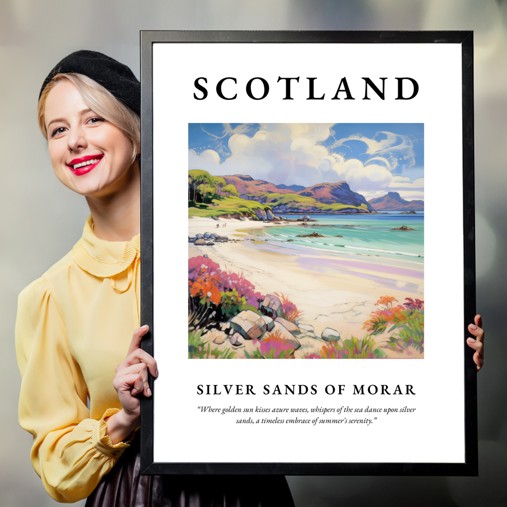 Person holding a poster of Silver Sands of Morar