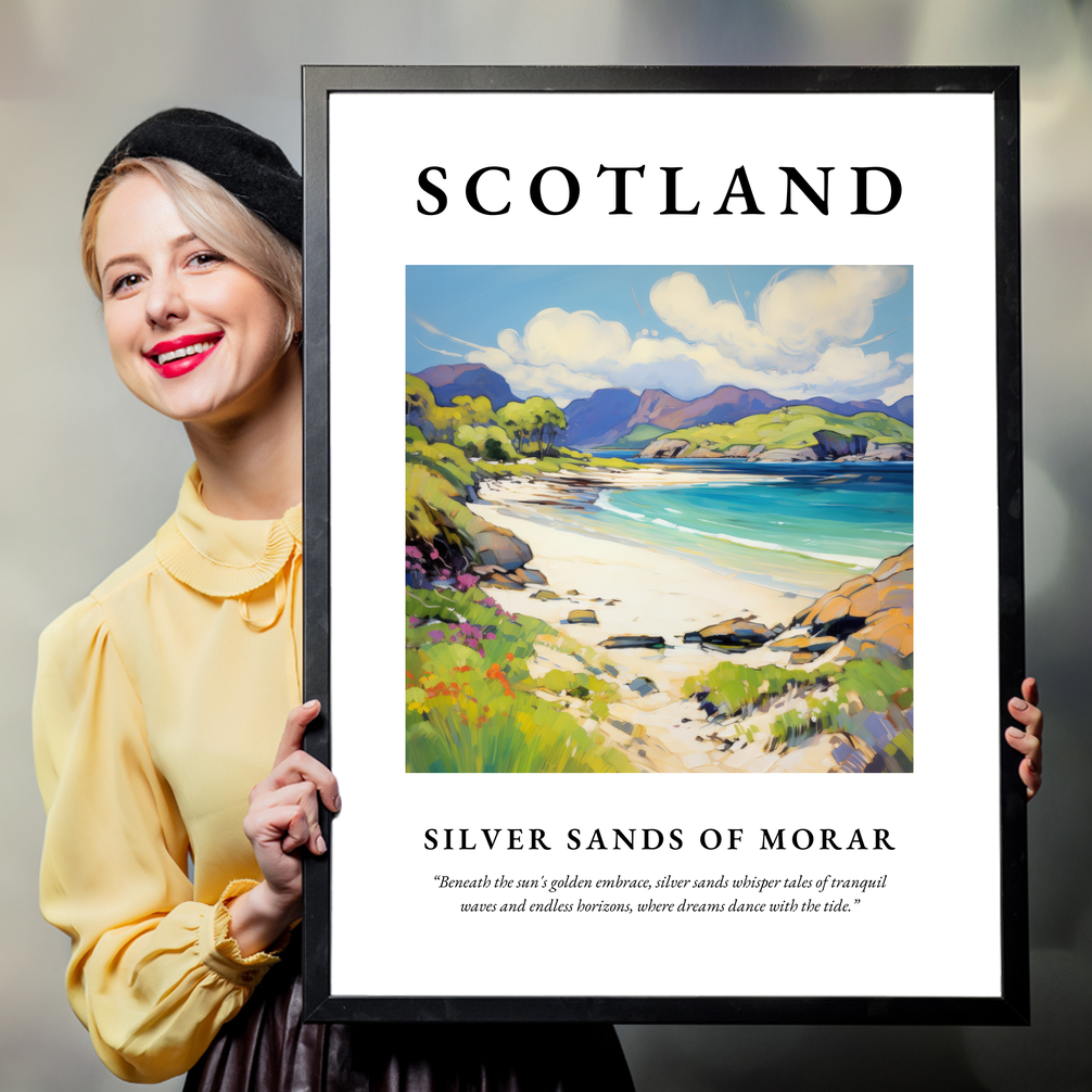 Person holding a poster of Silver Sands of Morar