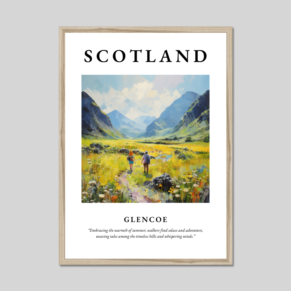 Poster in a natural frame with the word Scotland