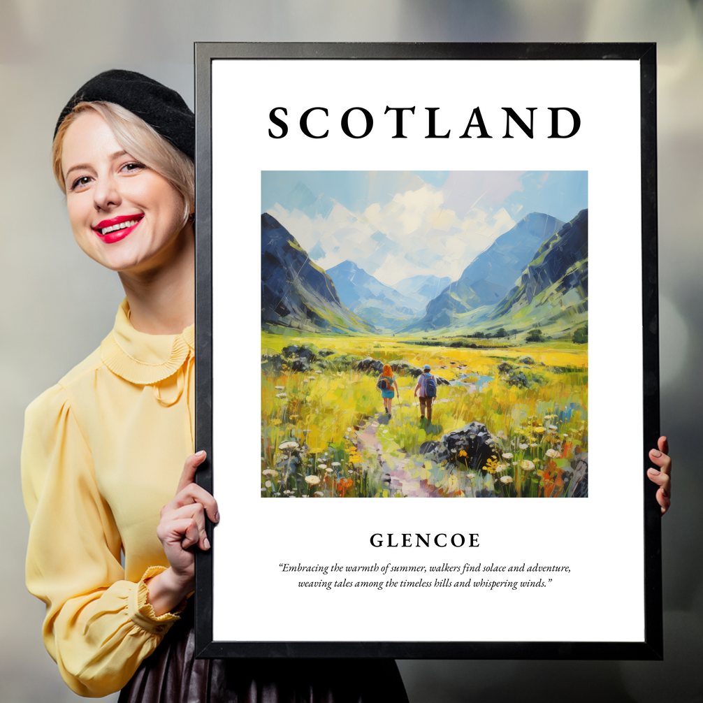 Person holding a poster of Glencoe