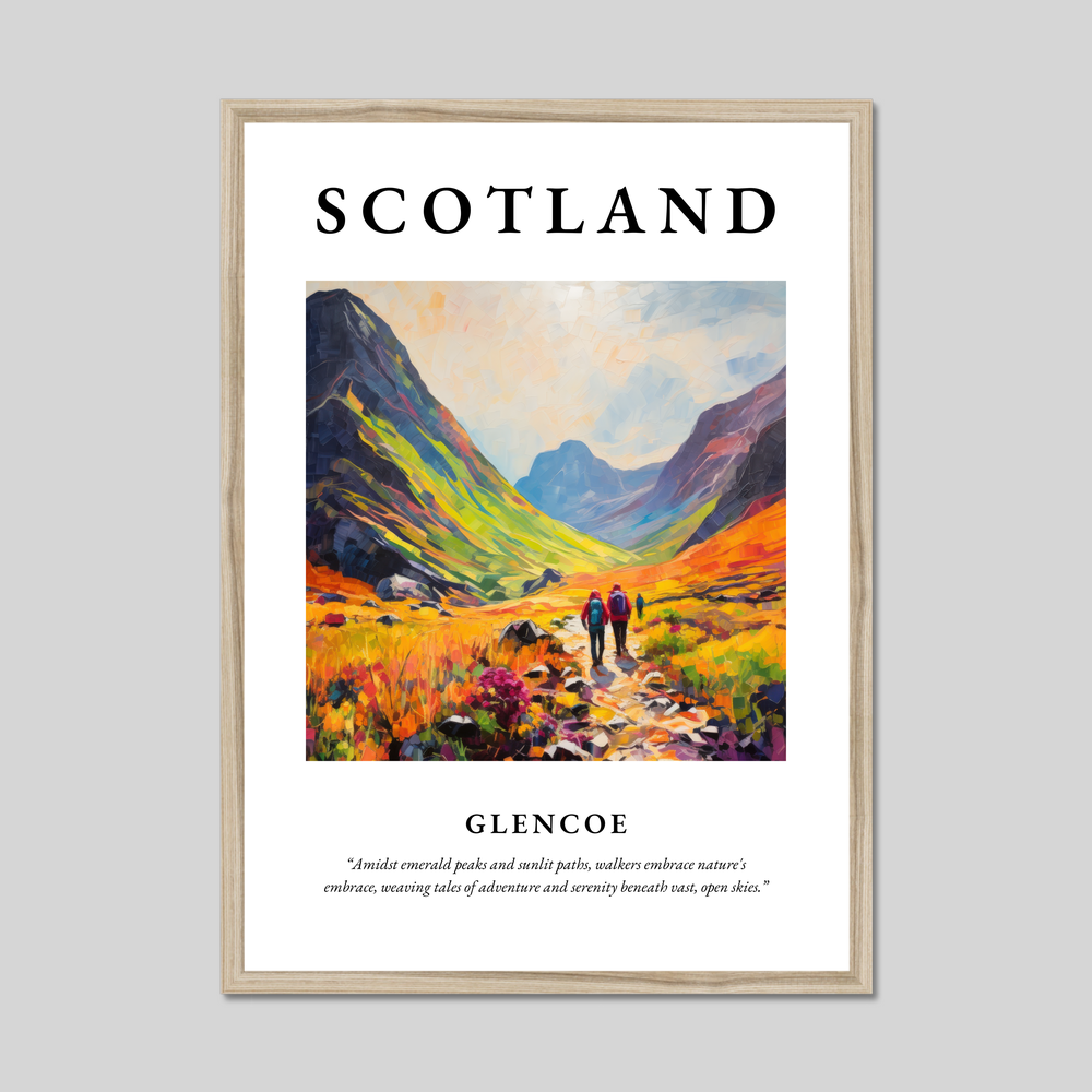 Poster in a natural frame with the word Scotland