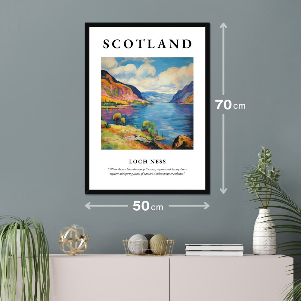 Poster of Loch Ness hanging on a wall