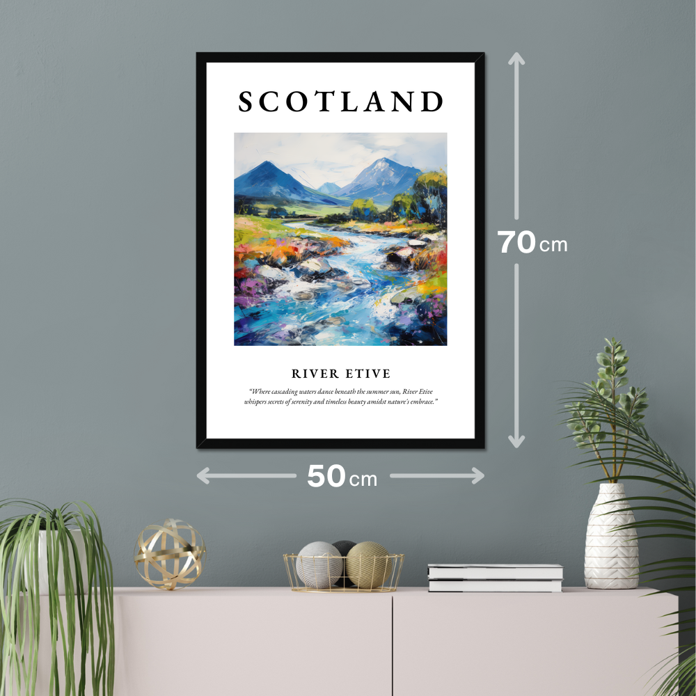 Poster of River Etive hanging on a wall