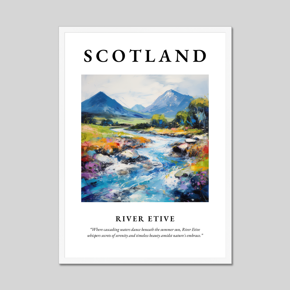 Poster in a white frame with the word Scotland