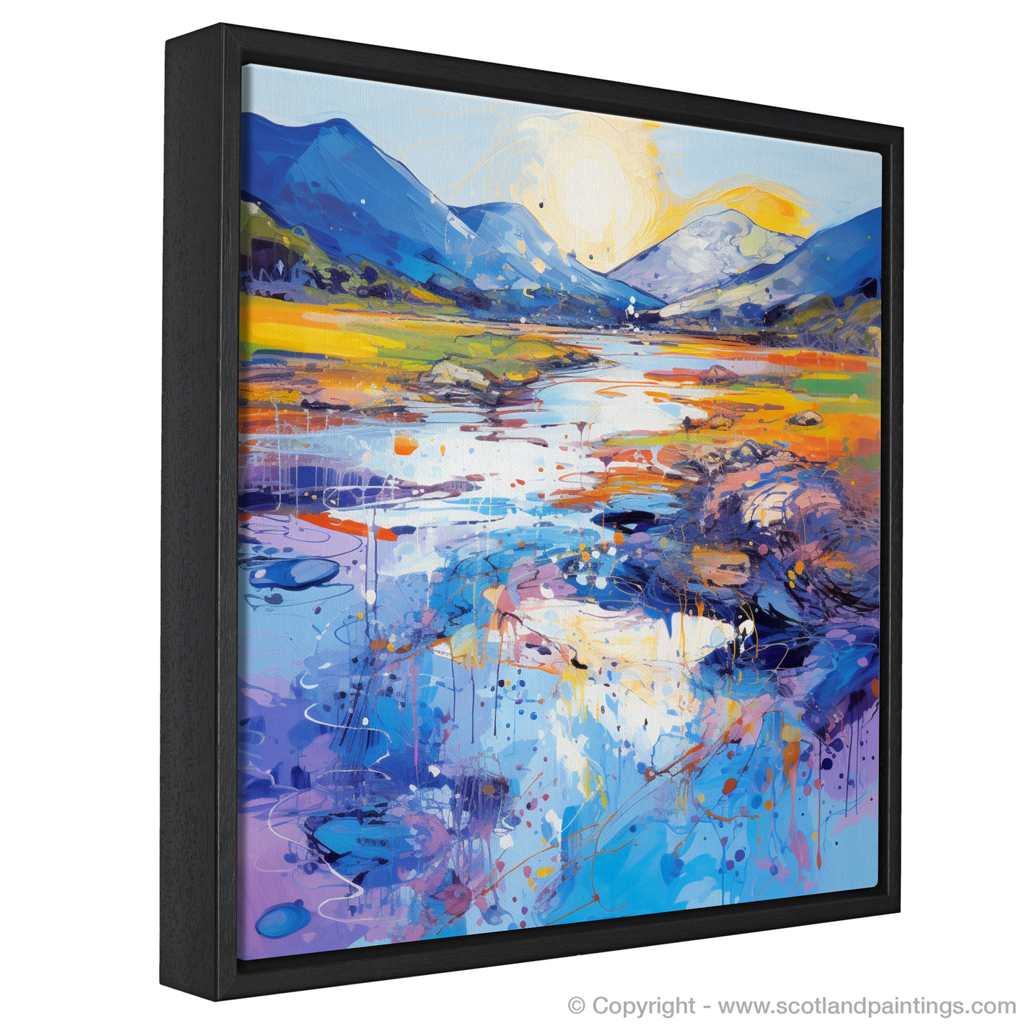 Painting and Art Print of River Etive, Argyll and Bute in summer entitled "Summer Serenade of River Etive".