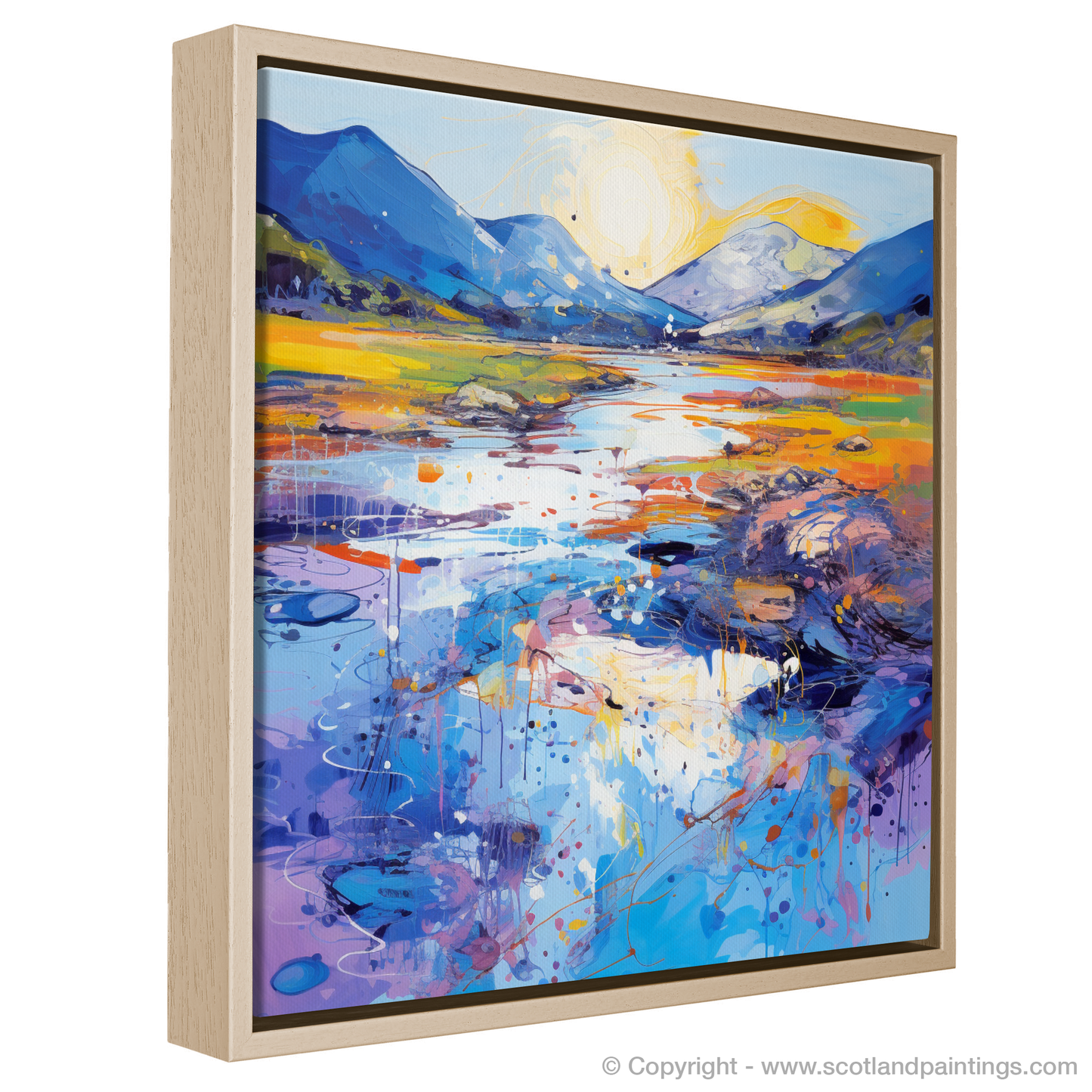 Painting and Art Print of River Etive, Argyll and Bute in summer entitled "Summer Serenade of River Etive".