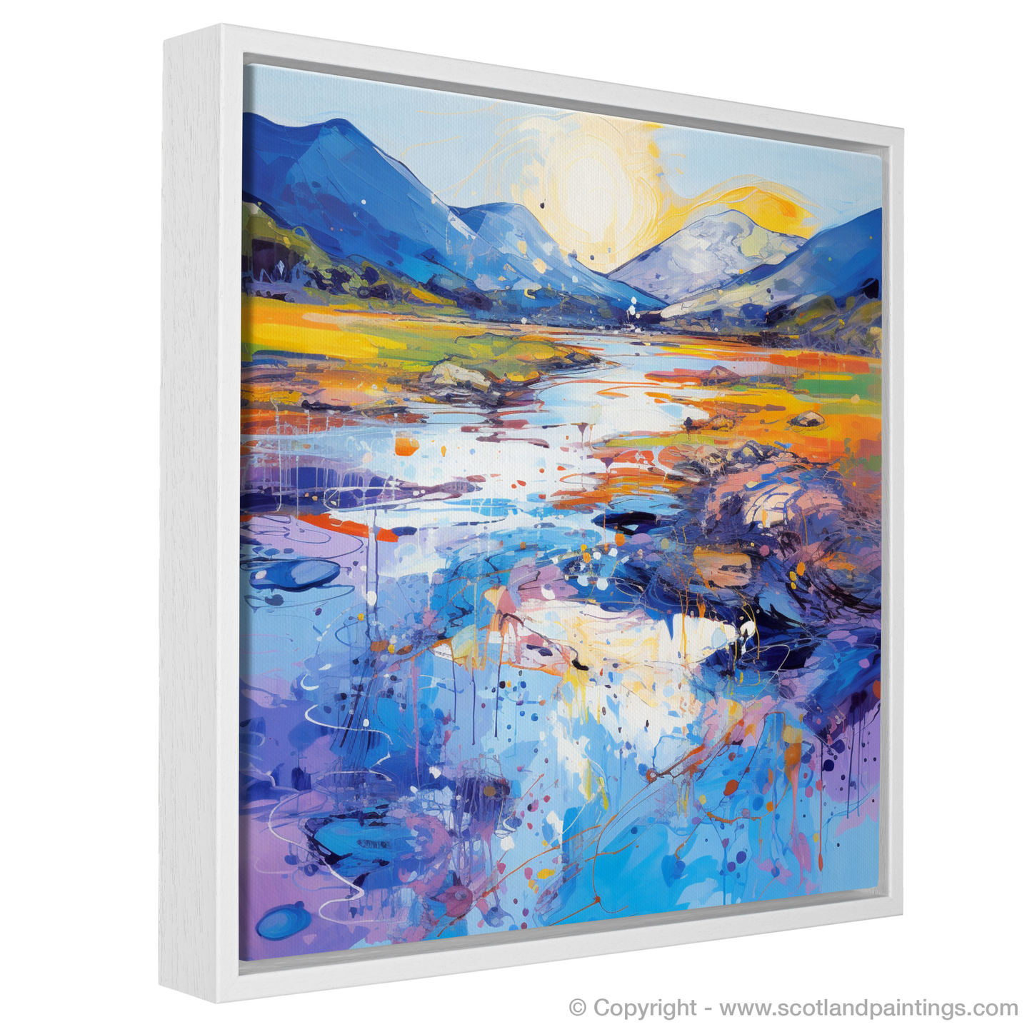 Painting and Art Print of River Etive, Argyll and Bute in summer entitled "Summer Serenade of River Etive".