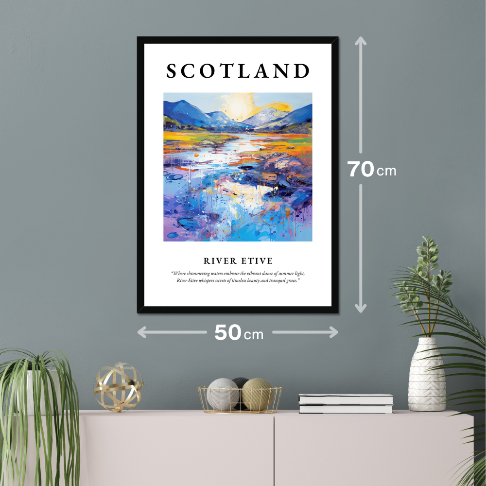 Poster of River Etive hanging on a wall