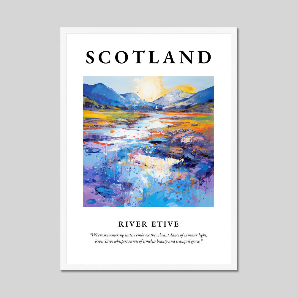 Poster in a white frame with the word Scotland