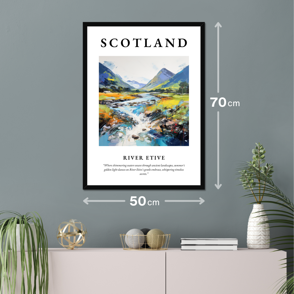 Poster of River Etive hanging on a wall