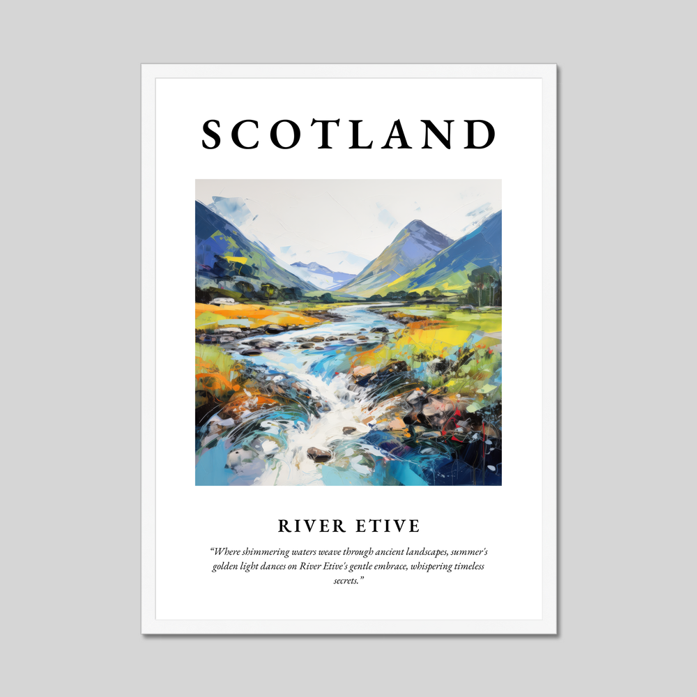 Poster in a white frame with the word Scotland