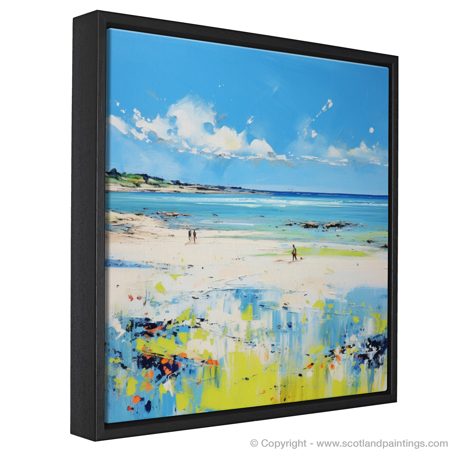 Painting and Art Print of Longniddry Beach, East Lothian in summer entitled "Abstract Impressions of Longniddry Beach".