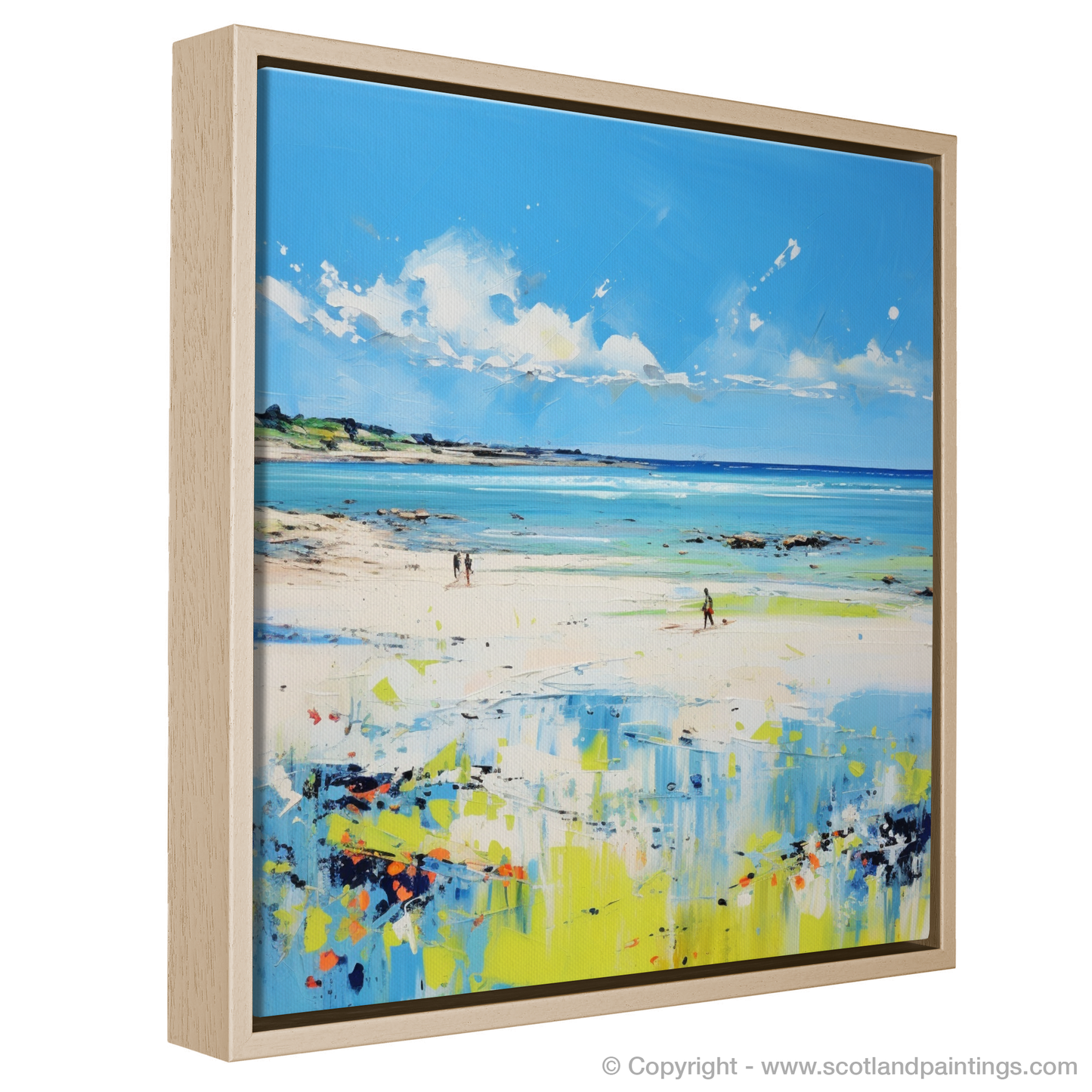 Painting and Art Print of Longniddry Beach, East Lothian in summer entitled "Abstract Impressions of Longniddry Beach".