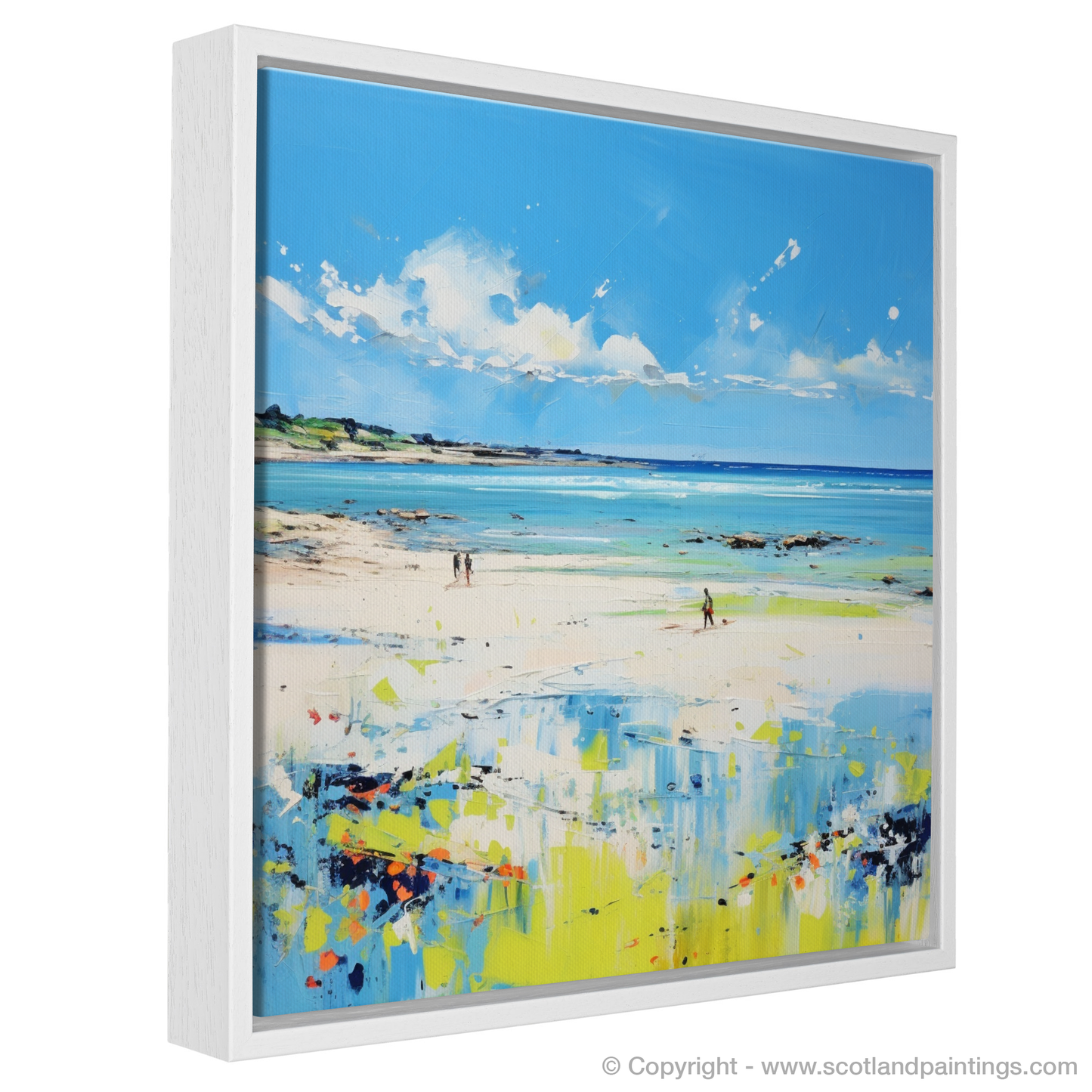 Painting and Art Print of Longniddry Beach, East Lothian in summer entitled "Abstract Impressions of Longniddry Beach".