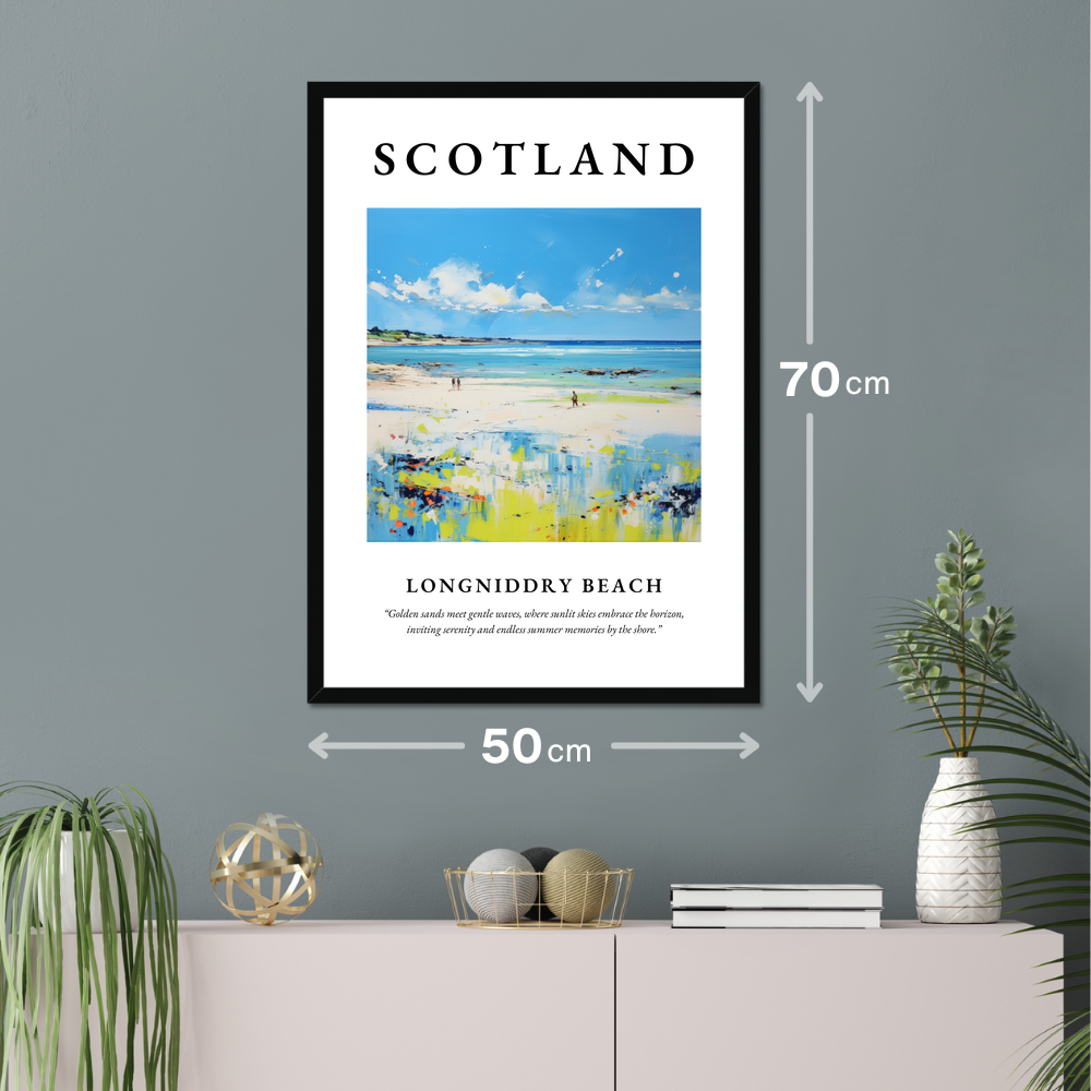 Poster of Longniddry Beach hanging on a wall