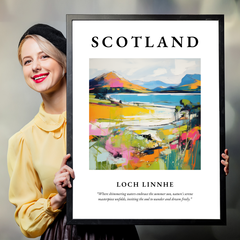 Person holding a poster of Loch Linnhe