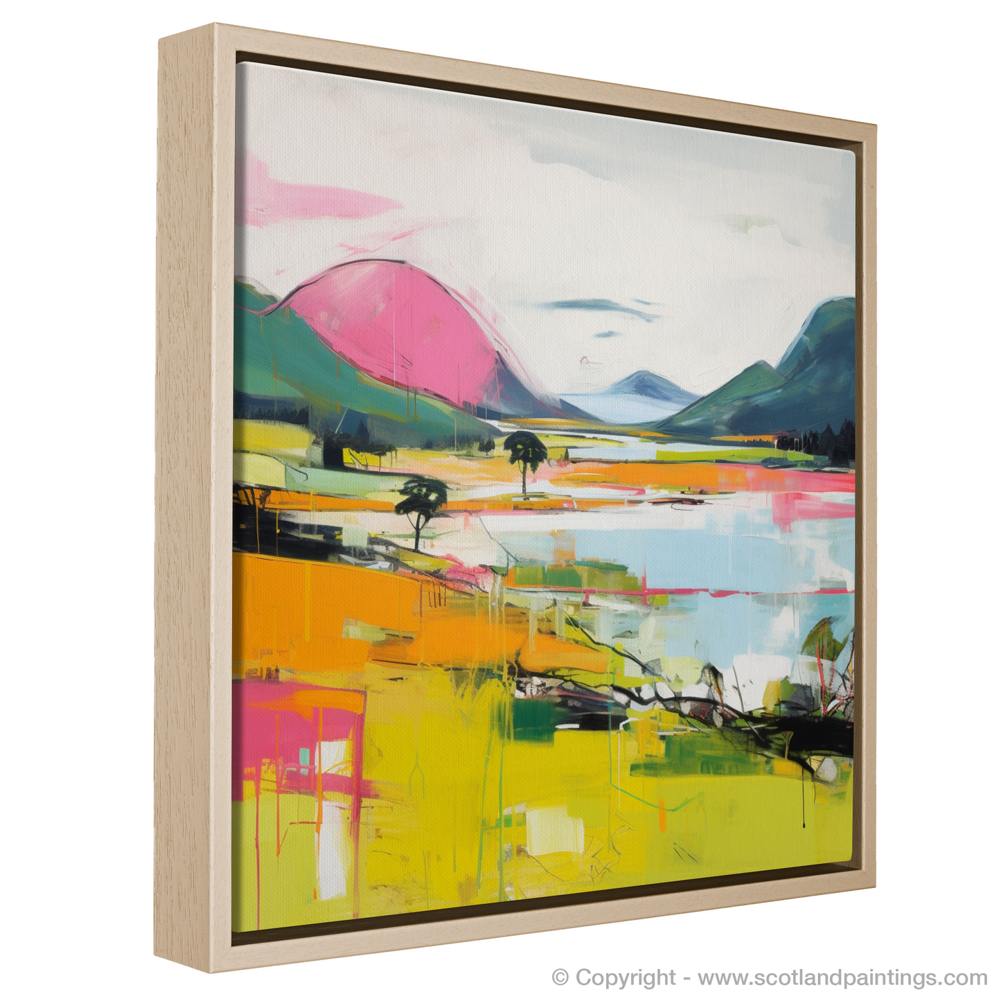 Painting and Art Print of Loch Linnhe, Highlands in summer entitled "Vivid Highland Summer: Loch Linnhe Reimagined".