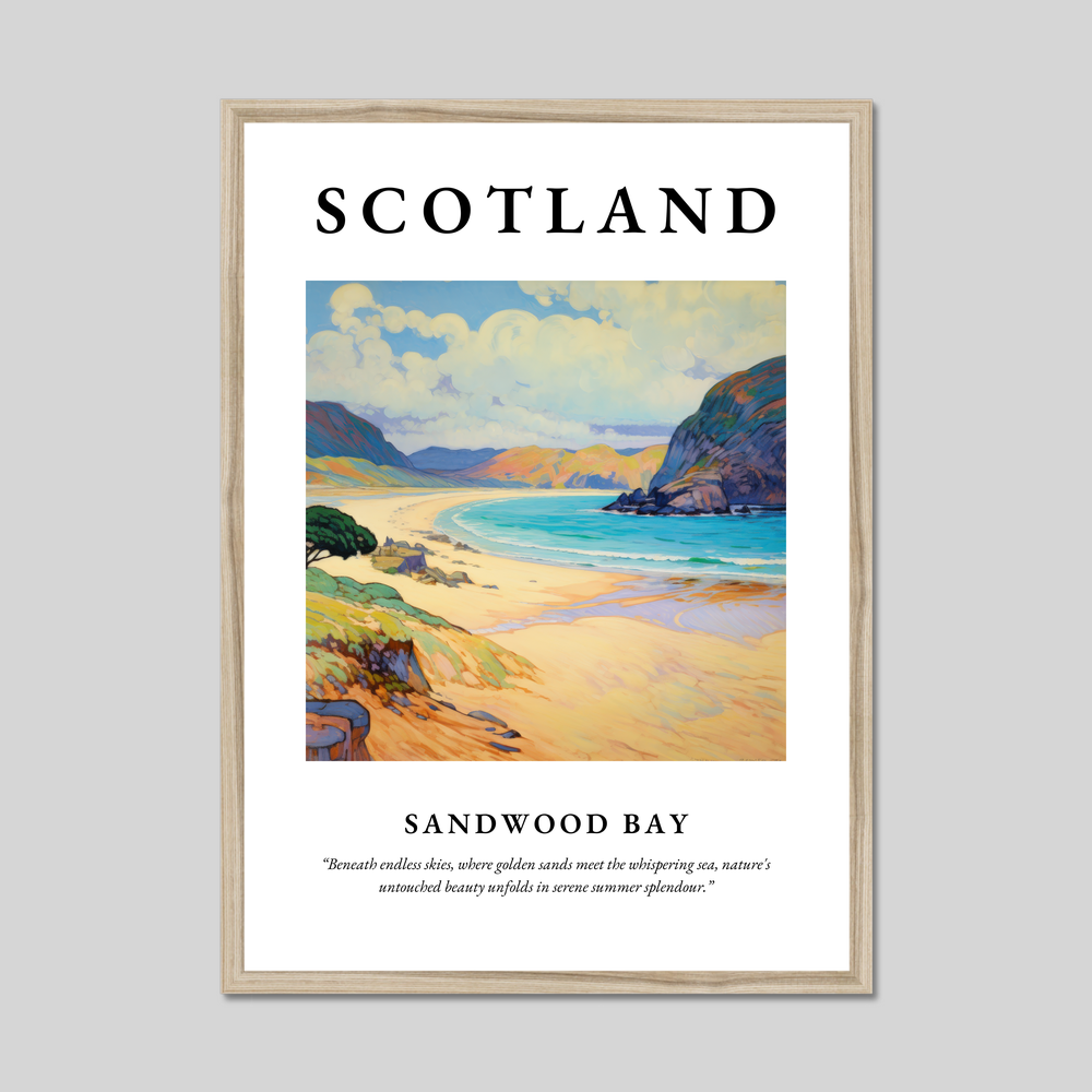 Poster in a natural frame with the word Scotland