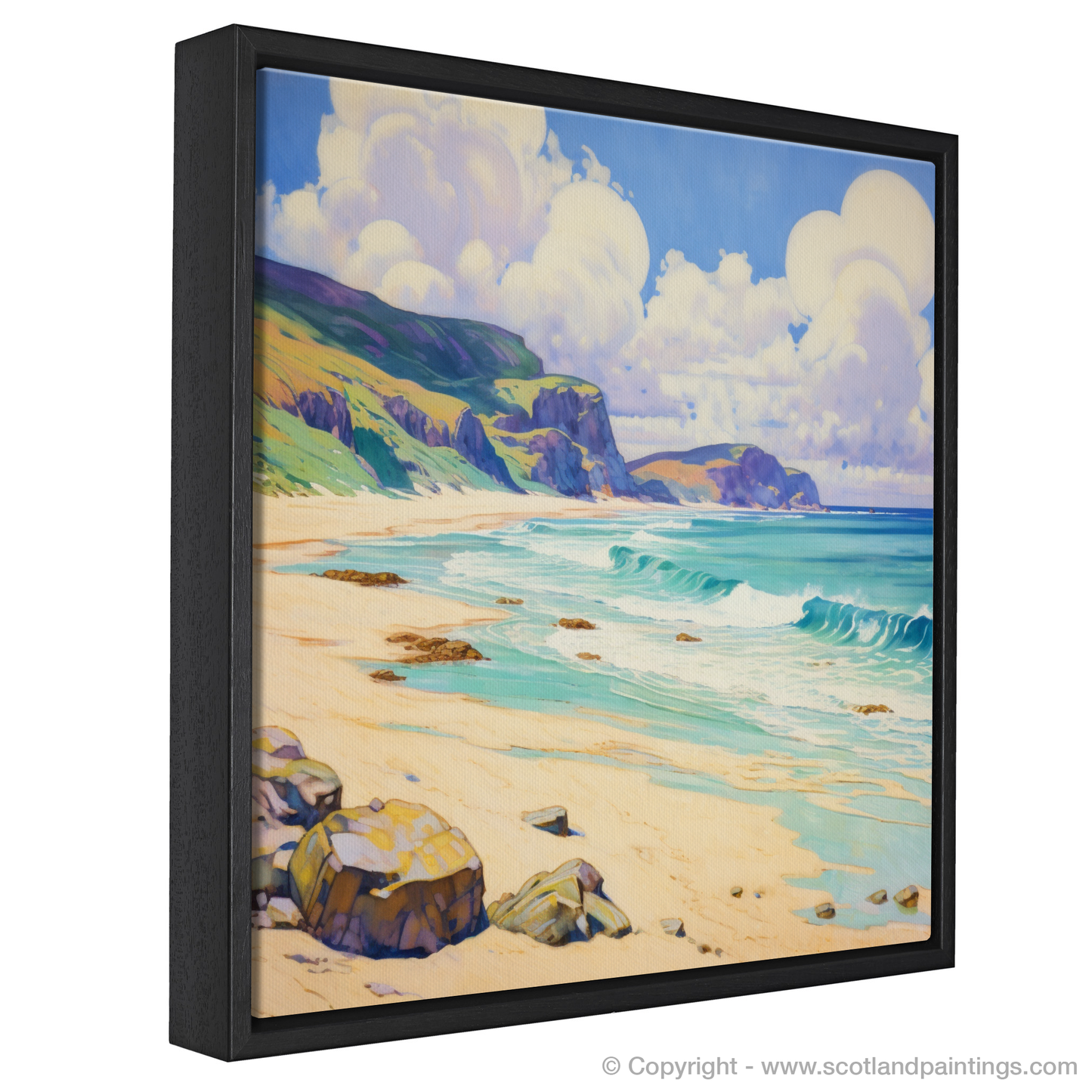 Painting and Art Print of Sandwood Bay, Sutherland in summer entitled "Summer Serenade at Sandwood Bay".