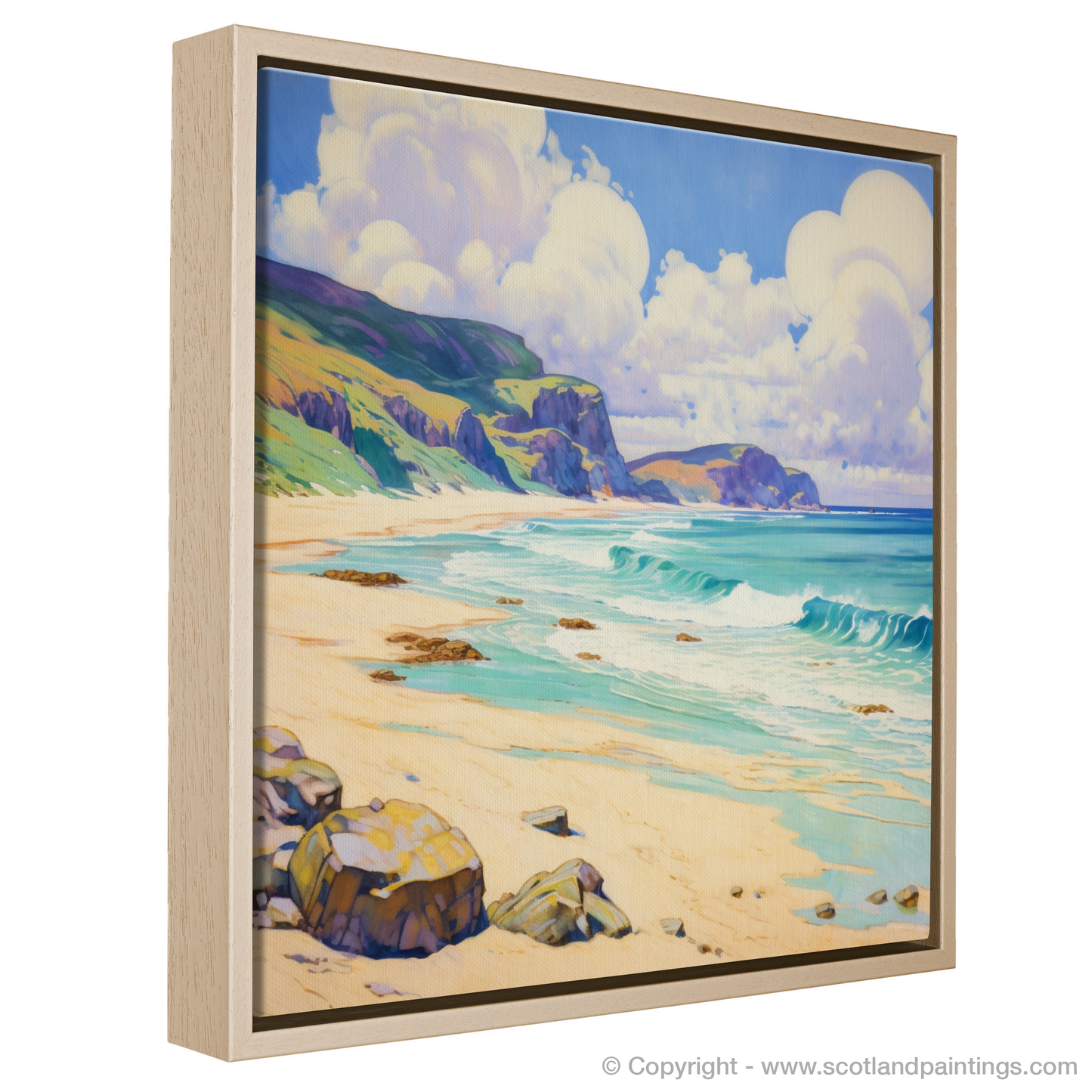 Painting and Art Print of Sandwood Bay, Sutherland in summer entitled "Summer Serenade at Sandwood Bay".