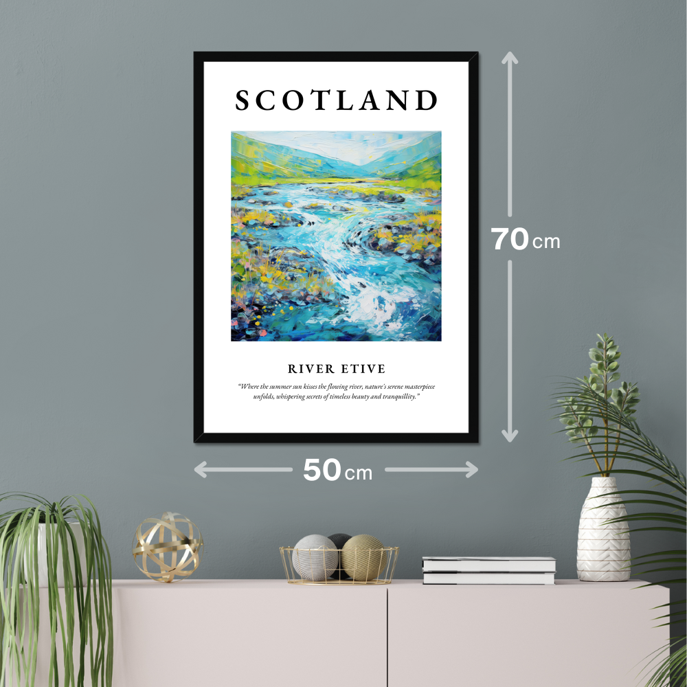 Poster of River Etive hanging on a wall