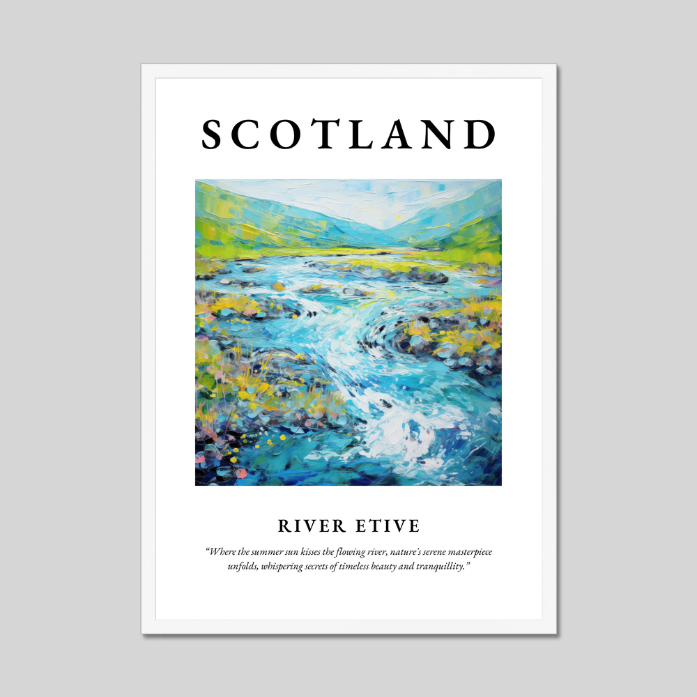 Poster in a white frame with the word Scotland