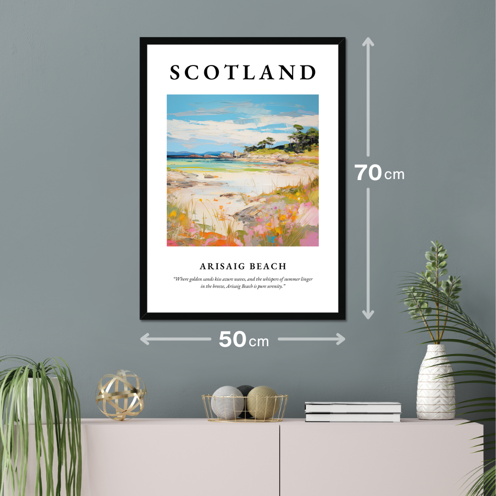 Poster of Arisaig Beach hanging on a wall