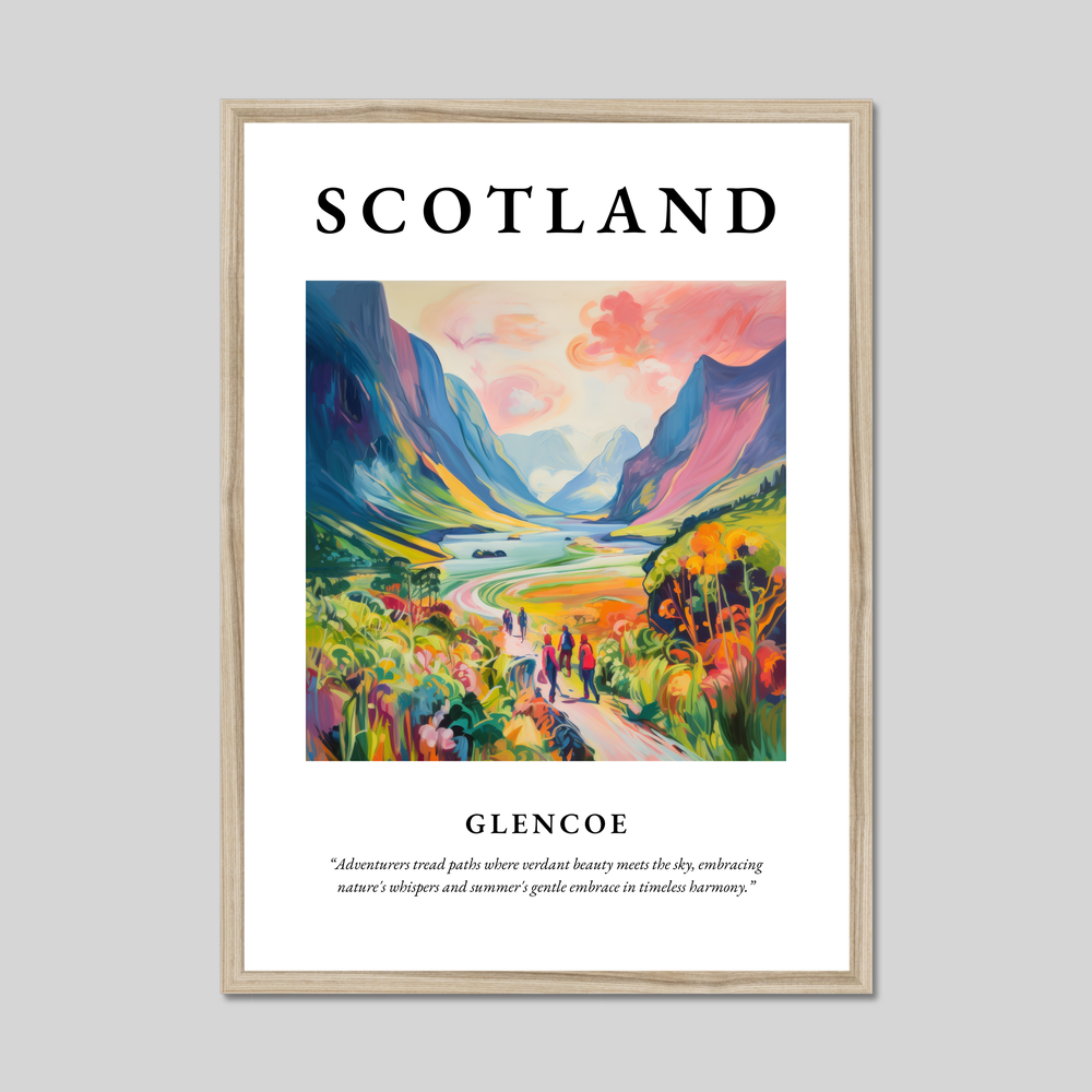 Poster in a natural frame with the word Scotland