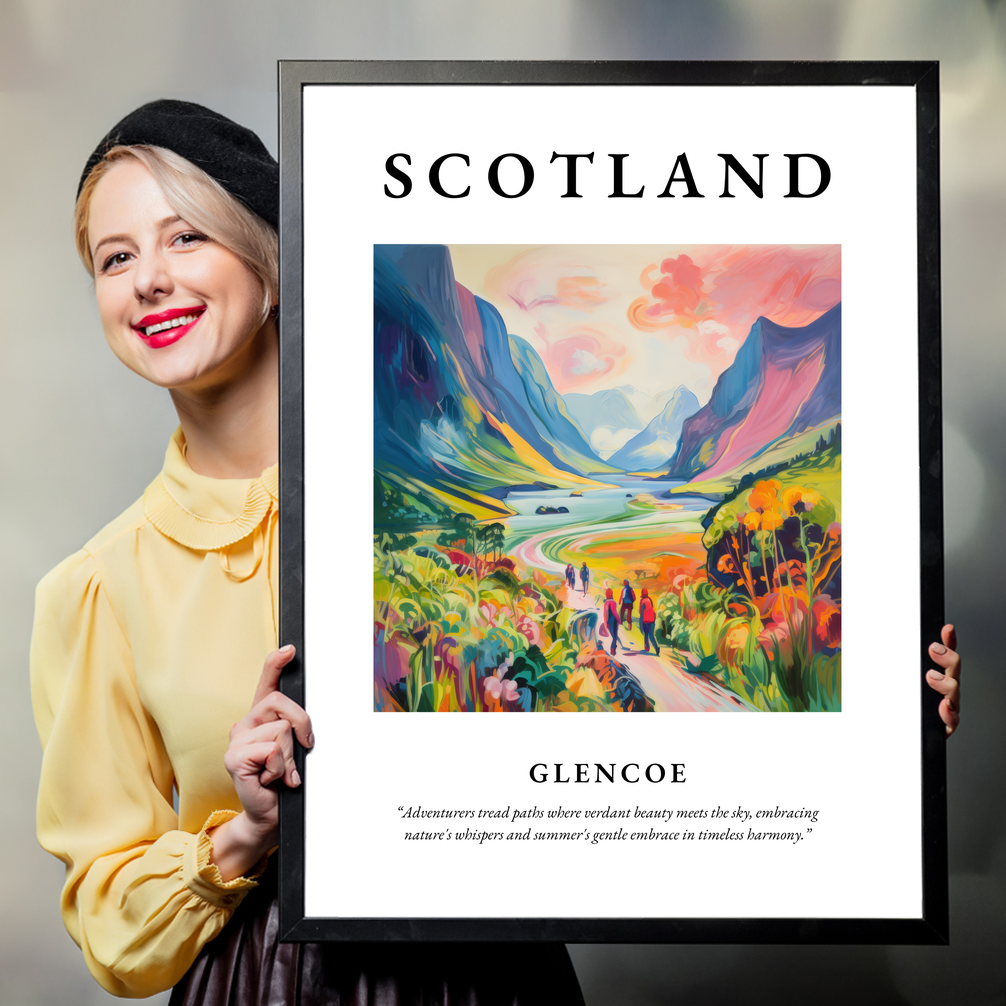 Person holding a poster of Glencoe