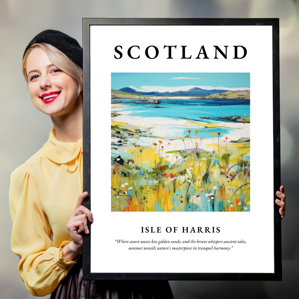 Person holding a poster of Isle of Harris