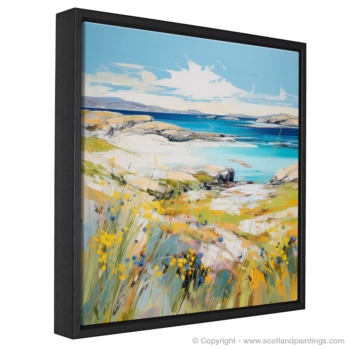 Painting and Art Print of Isle of Harris, Outer Hebrides in summer entitled "Serene Summer Splendour: Isle of Harris Escape".