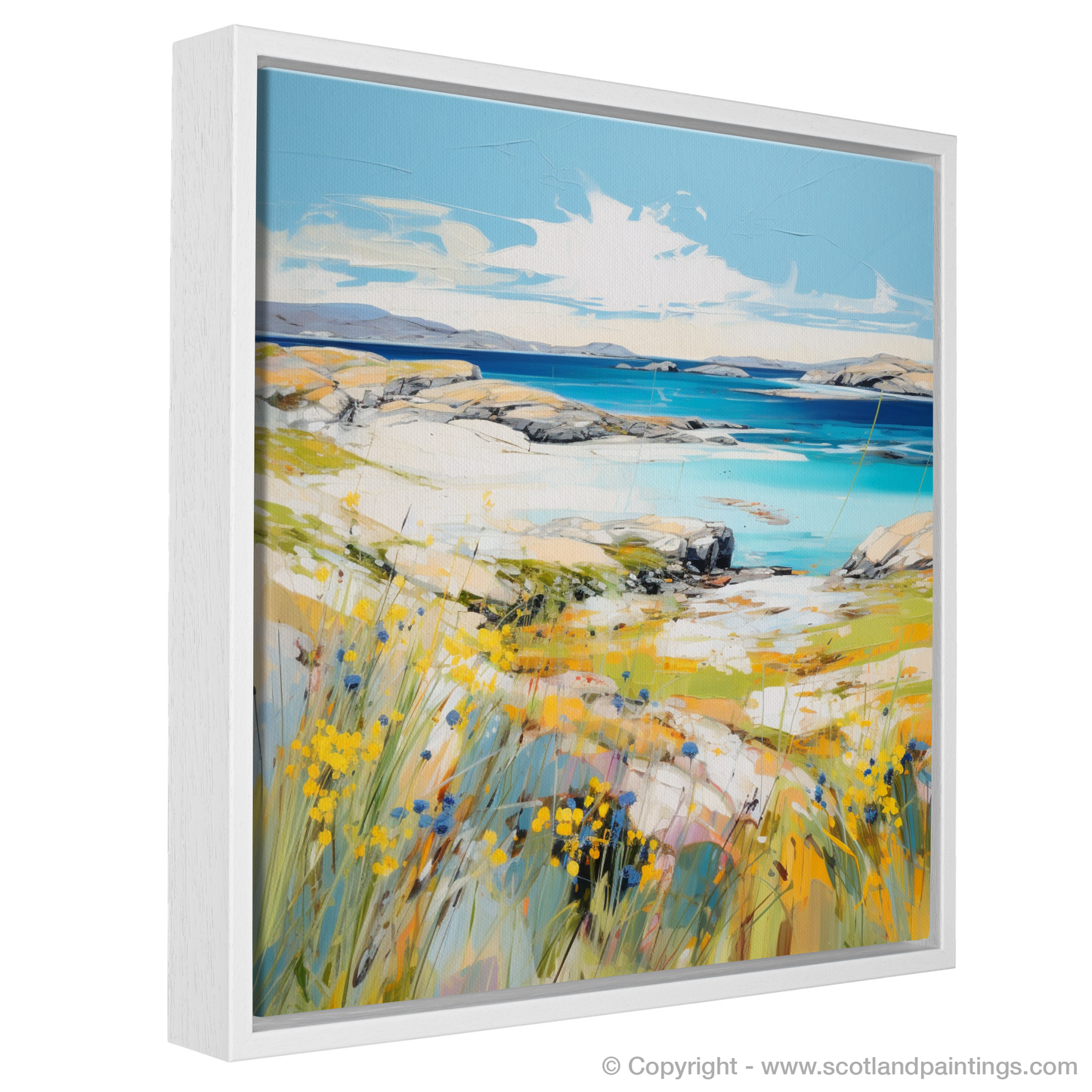 Painting and Art Print of Isle of Harris, Outer Hebrides in summer entitled "Serene Summer Splendour: Isle of Harris Escape".