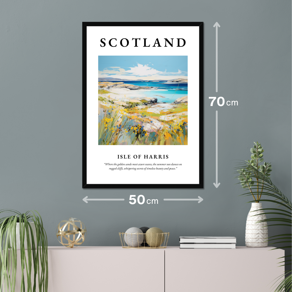 Poster of Isle of Harris hanging on a wall