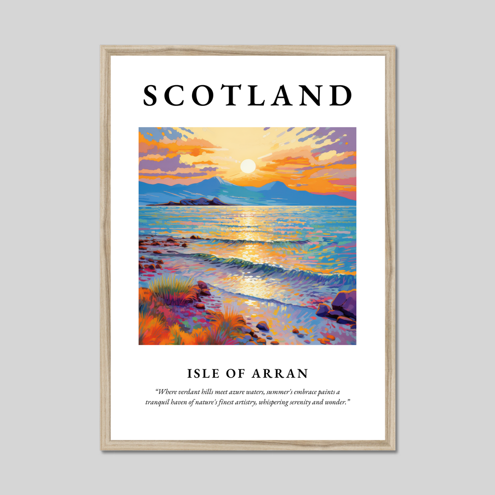 Poster in a natural frame with the word Scotland